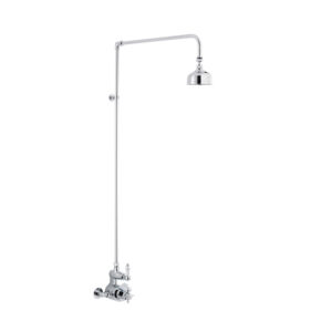 Twin Thermostatic Shower Valve & Rigid Riser Chrome