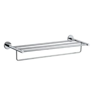 Jaquar Continental Towel Shelf 600mm Long with Lower Hangers, Stainless Steel