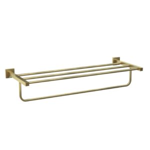 Jaquar Kubix Prime Towel Shelf 600mm Long with Lower Hangers, Stainless Steel
