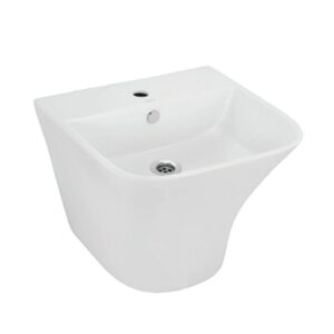 Jaquar Wall Hung Integrated Basin With Fixing Accessories, Size: 500x440x385 mm