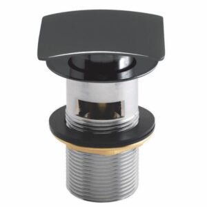 Douches Black Square Dome Slotted Sprung Basin Waste