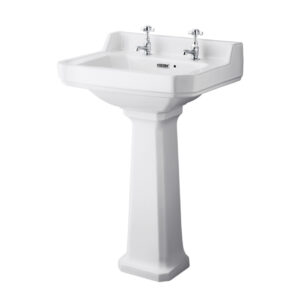 Carlton 560mm Basin & Pedestal 2 Tap Hole