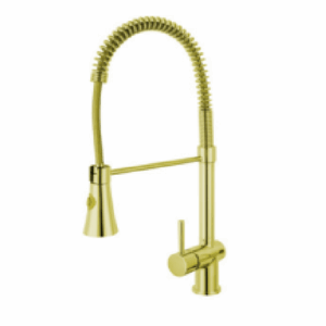 Alfred Victoria Brushed Brass Pull out kitchen sink mixer
