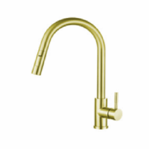 Alfred Victoria Brushed Brass Pull Out Kitchen Sink Mixer