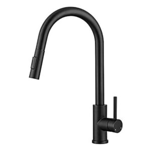 Alfred Victoria Matt Black Pull Out Kitchen Sink Mixer