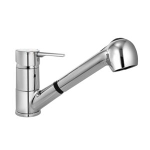 Mono Sink Mixer with Pull-out Handspray & 375mm Long Braided Hoses