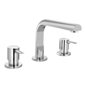 3-Hole Basin Mixer Round Spout without Popup Waste