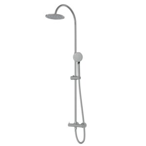 Thermostatic Shower Mixer with Integrated Divertor and Adjust Height Upto 250mm Rigid Riser with Shower Head & Shower Handset