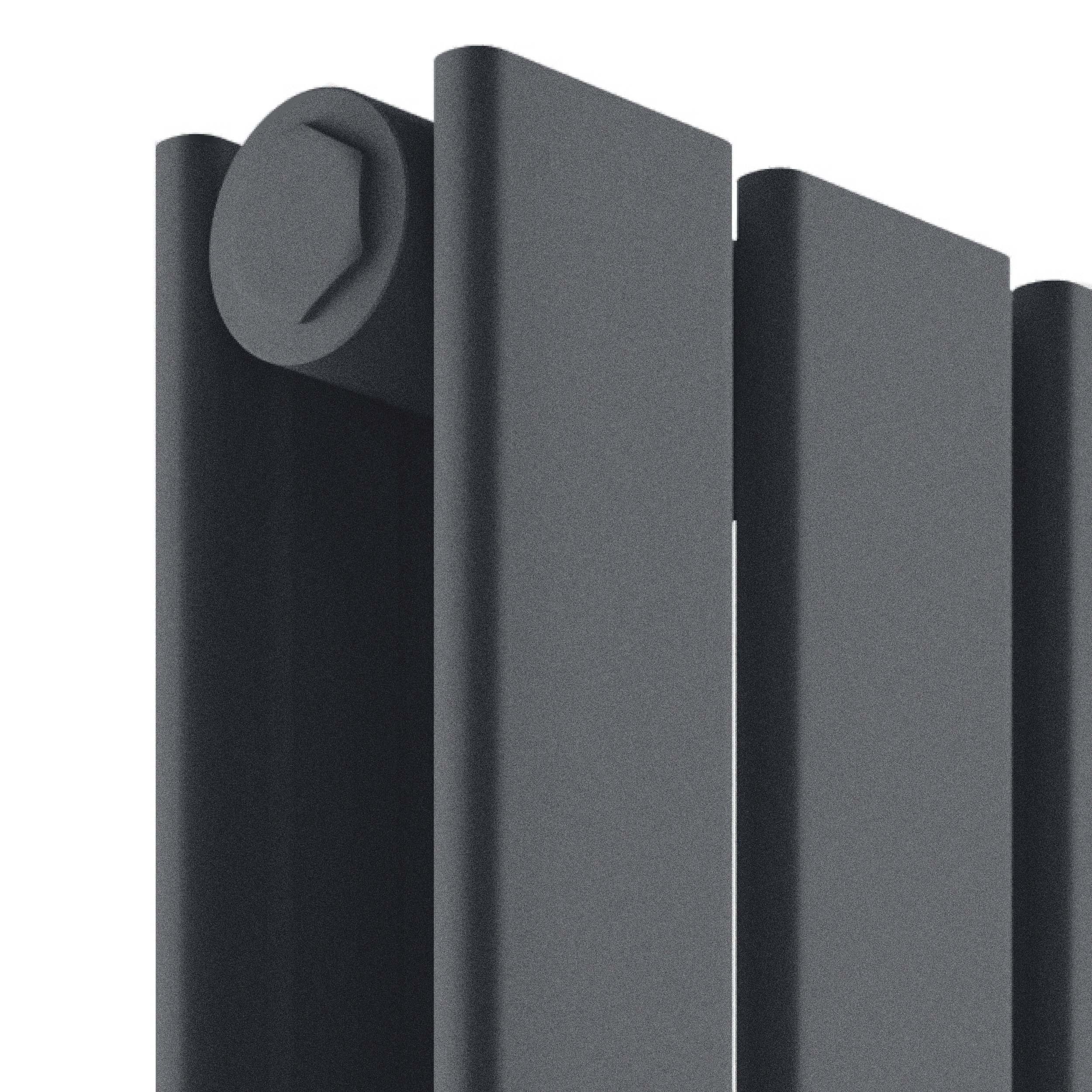 Leicester Towel Radiators Double Athracite Towel Rail 1800h x 408w x 69d mm - Image 2